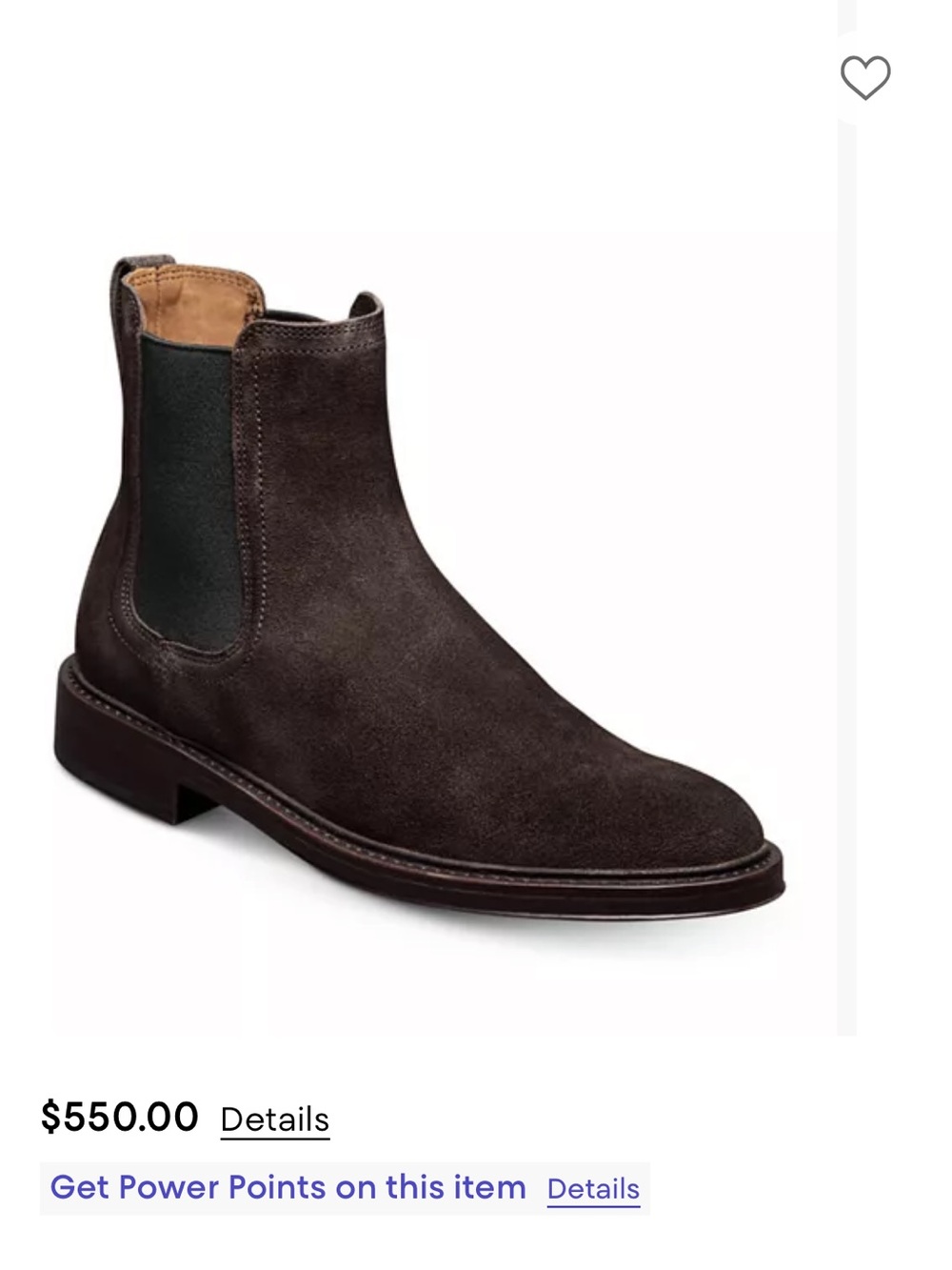 Allen Edmonds Dark Brown Suede Chelsea Boot